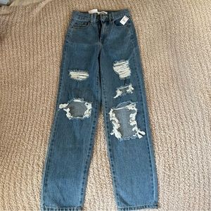 New With Tags! Tillys RSQ Baggy Ripped Blue Jeans Womens Size 24